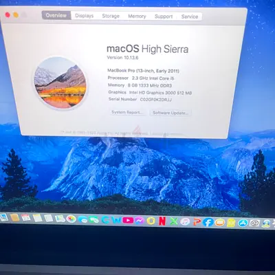 MacBook Pro 13-inch (Early 2011) - macOS High Sierra, 8GB RAM