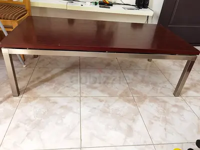 Coffee table made from pure wood and steel.