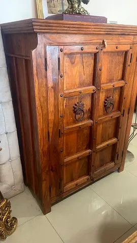Solid Wood Rustic Storage Cabinet / Armoire - Good Condition
