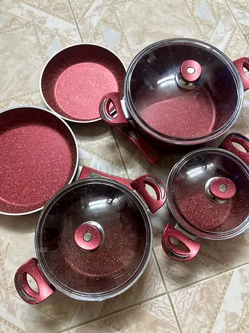 Non-Stick Granite Cookware Set with Lids