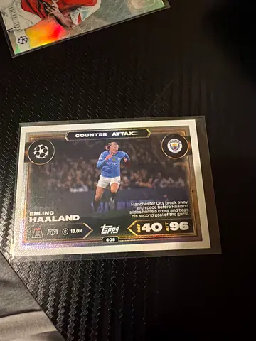 Topps UEFA Champions League erling haaland trading card — sleeved and in good condition