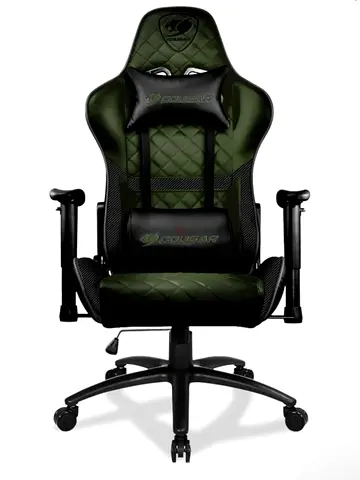 Cougar Gaming Ergonomic Chair with Lumbar  Neck Support - Green