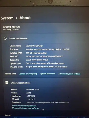 Laptop with Intel Core i7 (Windows 11 Pro) - used