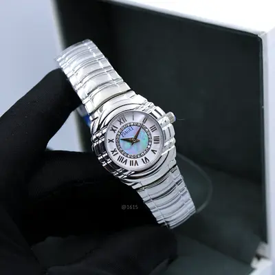 Piaget-style Stainless Steel Ladies Watch with Mother-of-Pearl Dial