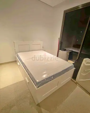 IKEA brimnes double size 140×200cm bed frame with headboard+ 4 big storage drawers +IKEA mattress ✨