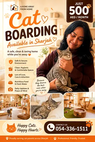 Cat boarding @ just 500 month