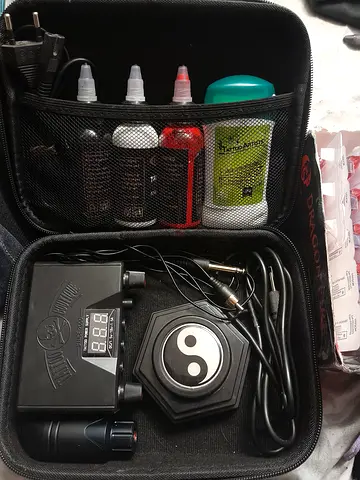 Tattoo Machine Kit with Power Supply and Inks