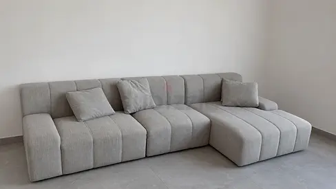 Modern Light Gray L-Shaped Sectional Sofa