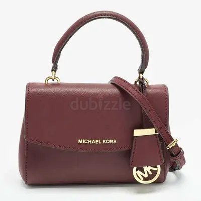 Authentic Michael Kors Ava Mini Burgundy Leather Top Handle Bag