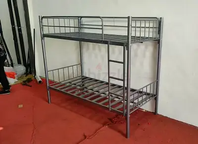 Sturdy Metal Bunk Bed with Safety Rails and Ladder
