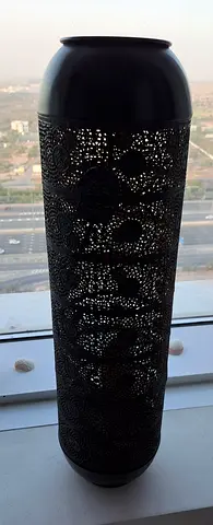 Decorative Black Filigree Floor Vase