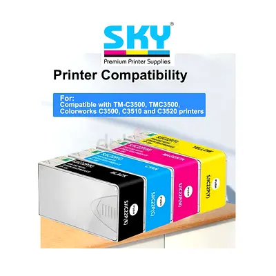 Sky Compatible Ink Cartridge Set for Epson TM-C3500 / C3500 Series