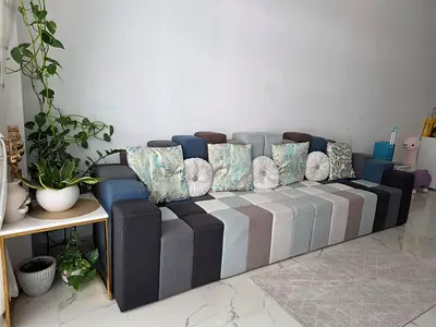 UNIQUE CLASSY Large Modular Patchwork Fabric Sofa