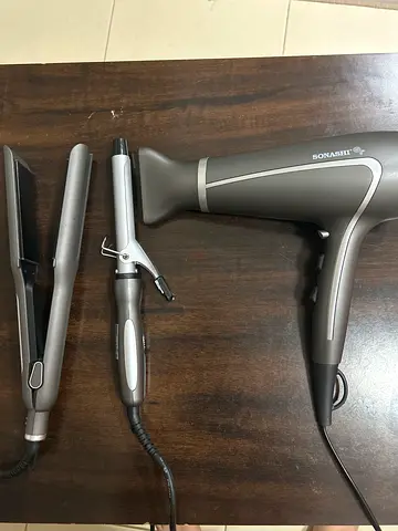 Sonashi Hair styling set: hair dryer, curling iron and flat iron - used once