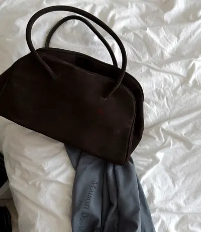 Suede shoulder bag