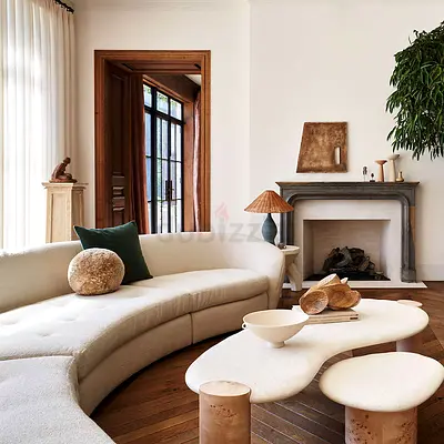 Expensive quality crate and barrel beige color corner sofa