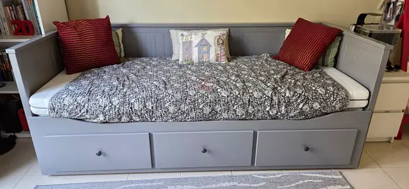 IKEA HEMNES Grey Day Bed with 3 Drawers + Mattresses | AED 600