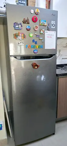 LG Stainless Steel Double-Door Refrigerator - Good Working Condition