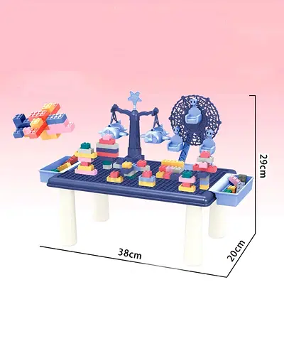 Kids Building Block Activity Table with Ferris Wheel Stacking Blocks