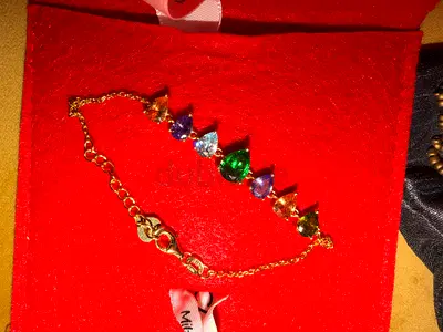 Vintage Italian Cuori Milano bracelets with multicolored gemstones — excellent condition