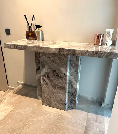 Marble side table / Breakfast Bar - Solid Marble Finish, (New)