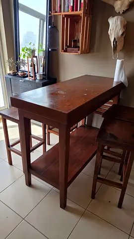 High dining table pure wood