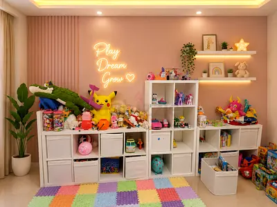 White Modular Storage Cube Units for Kids Room
