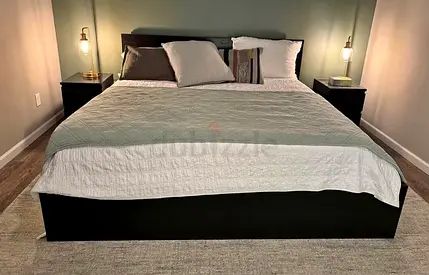 ikea  Queen size bed frame with IKEA mattress