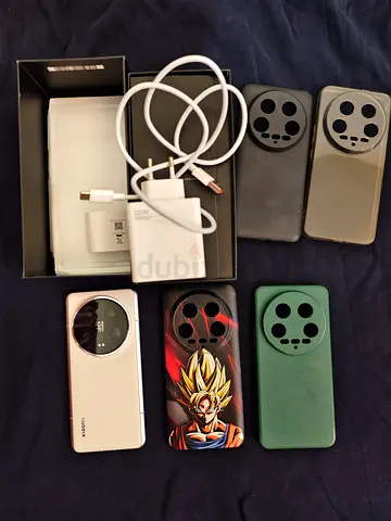 Xiaomi 14 Ultra with Box Accessories and Multiple Cases