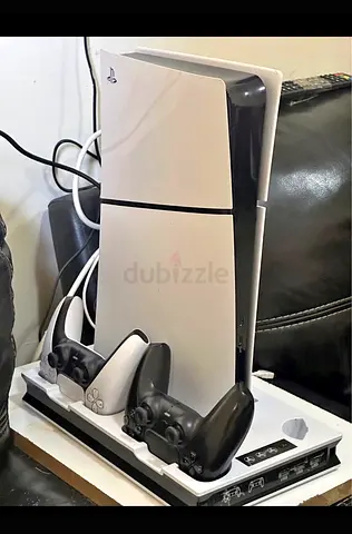 Sony PlayStation 5 Slim with DualSense Controllers and Charging Dock - Good Working Condition