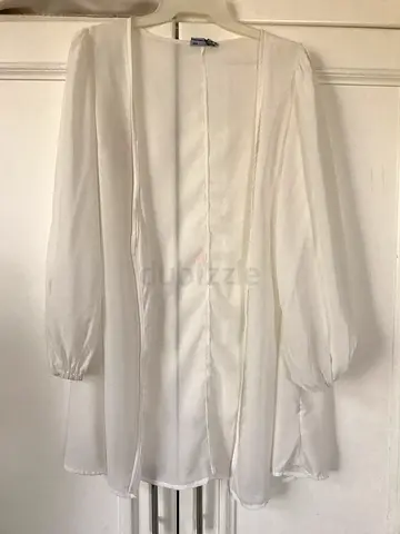 White lightweight long-sleeve blouse
