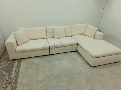Perfect condition marina homes beige color lshape sofa