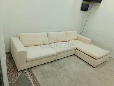 Marina home beige color lshape sofa