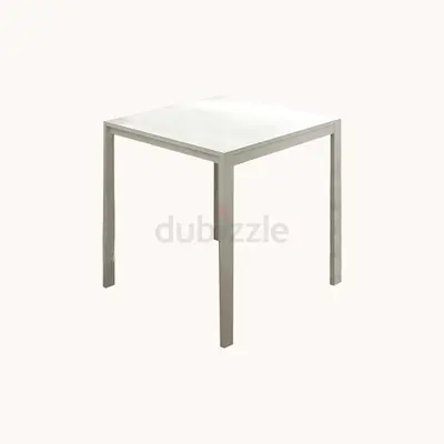 Simple White Square Side Table — Compact and Sturdy