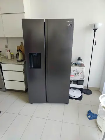 Samsung Side-by-Side Refrigerator in Dark Stainless Steel - Good Condition