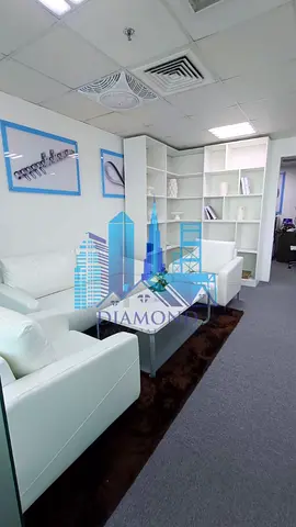 Fully Furnished Office for Rent | Partial Sea View | Covered Parking | Falcon Tower Ajman