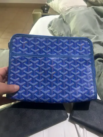 Goyard Blue patterned zip pouch / small clutch - good condition