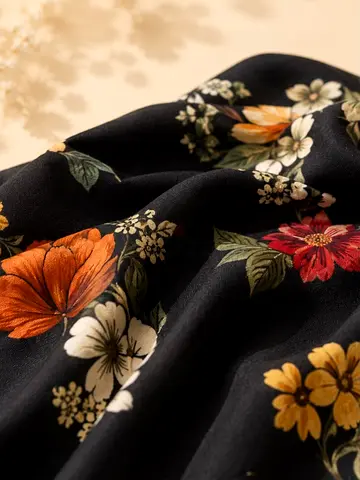 3 piece ready to wear black printed dress