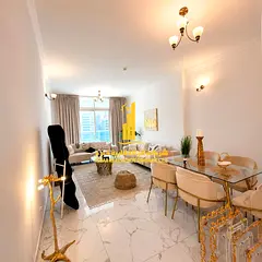🏡 Fully furnished 2-bedroom apartment for monthly rent in Oasis Towers – Ajman ✨ Open view | 