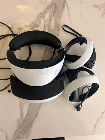 PlayStation VR headset with two Move controllers