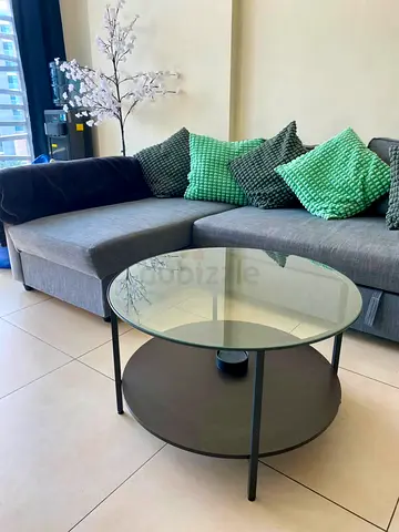 Round Glass Top Coffee Table with Storage Shelf - Amazing Quality