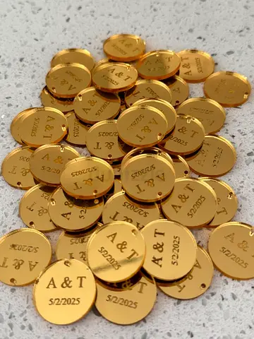 Personalised Gold Round Tokens - A  T 5/2/2025 (Set)