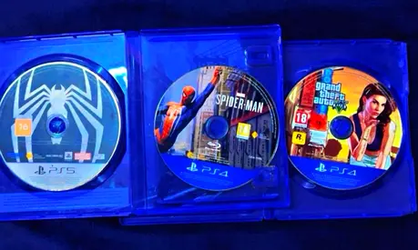 3 CDs all in working condition spiderman 1 GTA 5 spiderman 2
