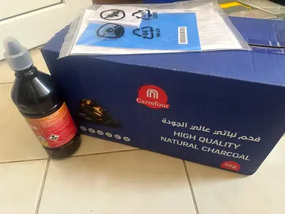 Carrefour High Quality Natural Charcoal 5kg and Lighter Fluid