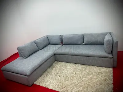 Like new condition pottery barn grey color lshape sofa