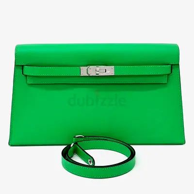 Authentic Hermes Leather Vert Cosmics Kelly Elan (B)