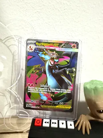 Rare Holo Pokémon Card (Mega Charizard X EX) - Sleeved Display