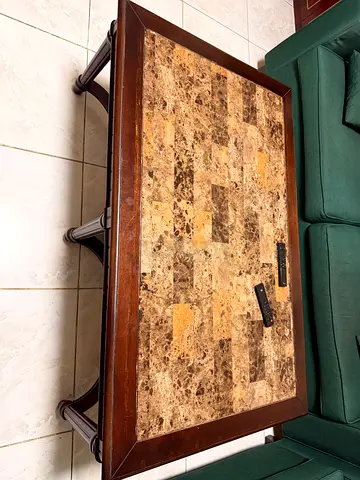 Classic Marble design Coffee Table with Wooden Frame