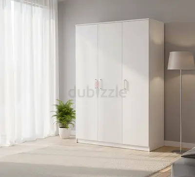 3 door white MDF Wardrobe