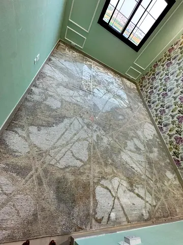 Large modern abstract area rug - barely used, neutral tones